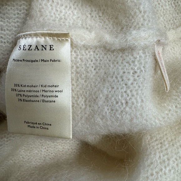 SEZANE Quentin Jumper Ecru Taupe Noir S - Picture 11 of 11